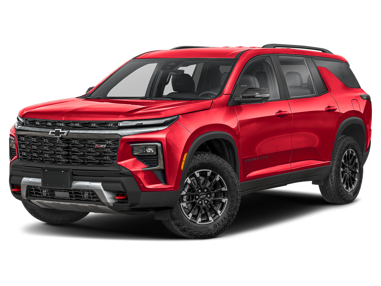 2025 Chevrolet Traverse Z71 in Radiant Red — front three-quarter view