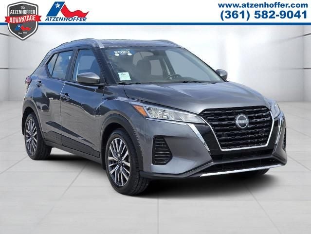 2023 Nissan Kicks SV in Gun Metallic — front three-quarter view
